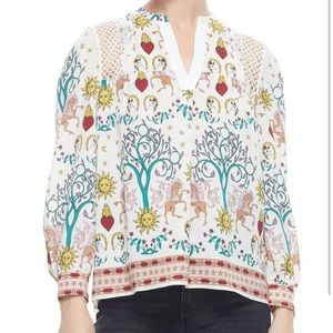 Sandro  Azuca print blouse NWT